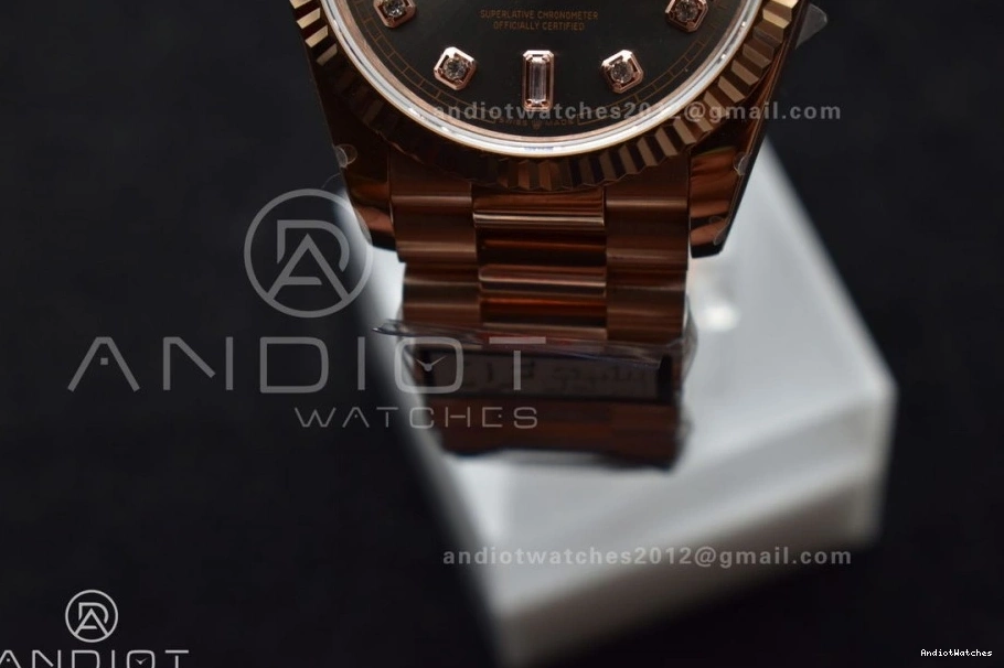 V5 RG Original Diamond (Gain 904L DayDate Grey Weight) on Square President 36 vr3255 Best Bracelet 671 QF with Dial Steel Edition 0422